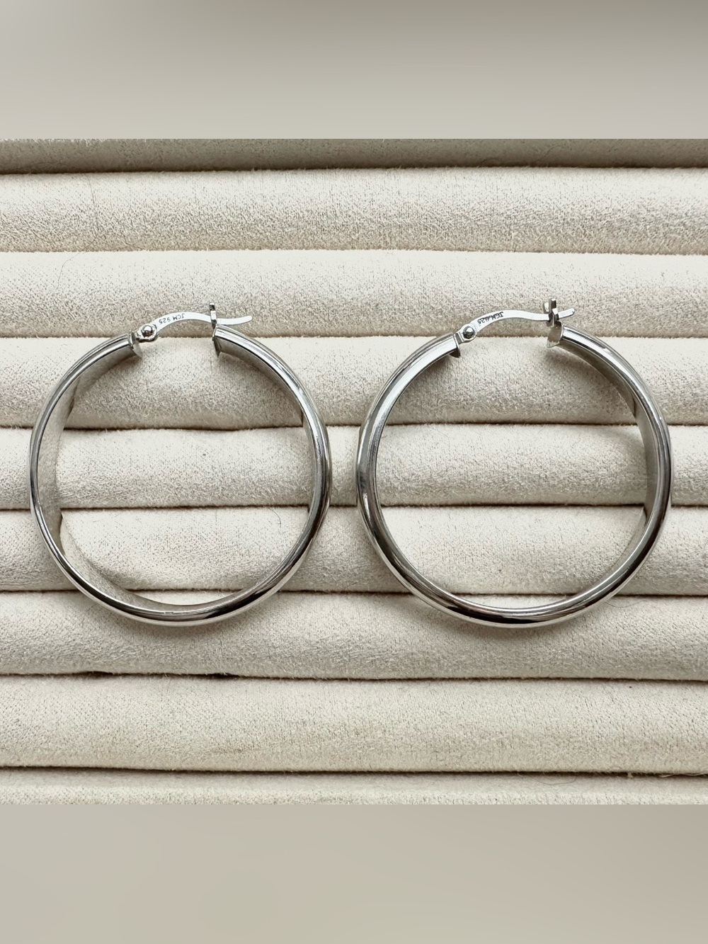 Classic Silver Hoop Earrings stamped 925
